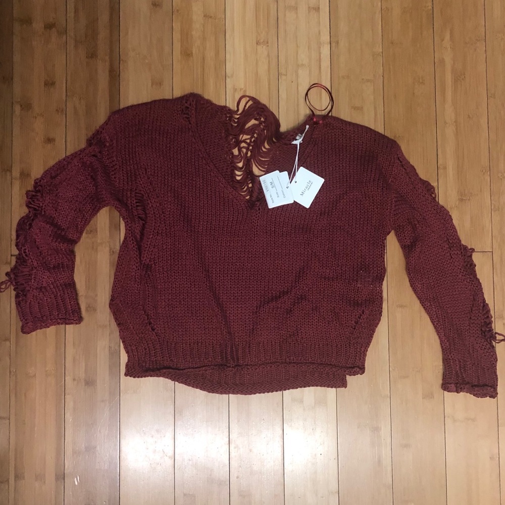 Burgundy Oversized Sweater